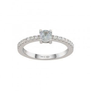 Anel Matchy Color Blue Solitaire