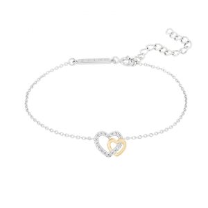 Pulseira Unike Dois Corações Bicolor