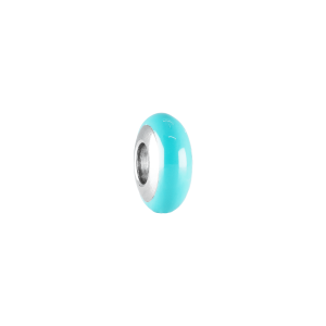 Berloque Espaçador Prata Argola Colors Turquesa