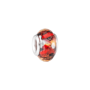 Berloque Espaçador Prata Murano Ruby