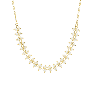 Colar Choker Cristais Banhado a Ouro 18k