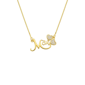 Colar Mãe Coração Banhado a Ouro 18k
