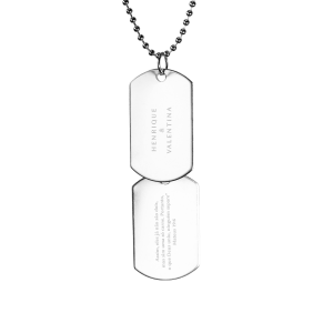 Colar Dog Tag Personalizado Prata