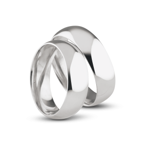 Par de Alianças de Prata 950 Tradoni 6mm