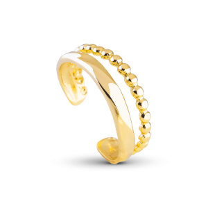 Anel Banhado Ouro 18k Duplo Ajustável