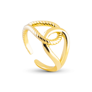 Anel Banhado Ouro 18k Elos Ajustável