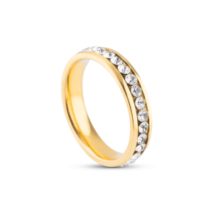Aparador Banhado Ouro 24k Vicenza 4mm com Zircônia