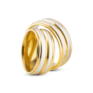 Par de Alianças Banhada Ouro 24k Bérgamo Bodas 8mm