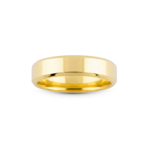 Aliança Banhada Ouro 24k Chanfrada 6mm