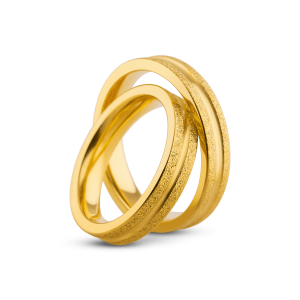 Par de Alianças Banhada Ouro 24k Latina 4mm