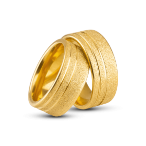 Par de Alianças Banhada Ouro 24k Marsala 8mm