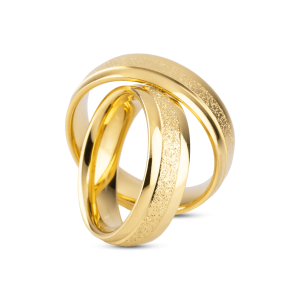 Par de Alianças Banhada Ouro 24k Modena 6mm