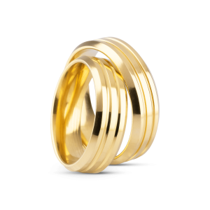 Par de Alianças Banhada Ouro 24k Mônaco 6mm