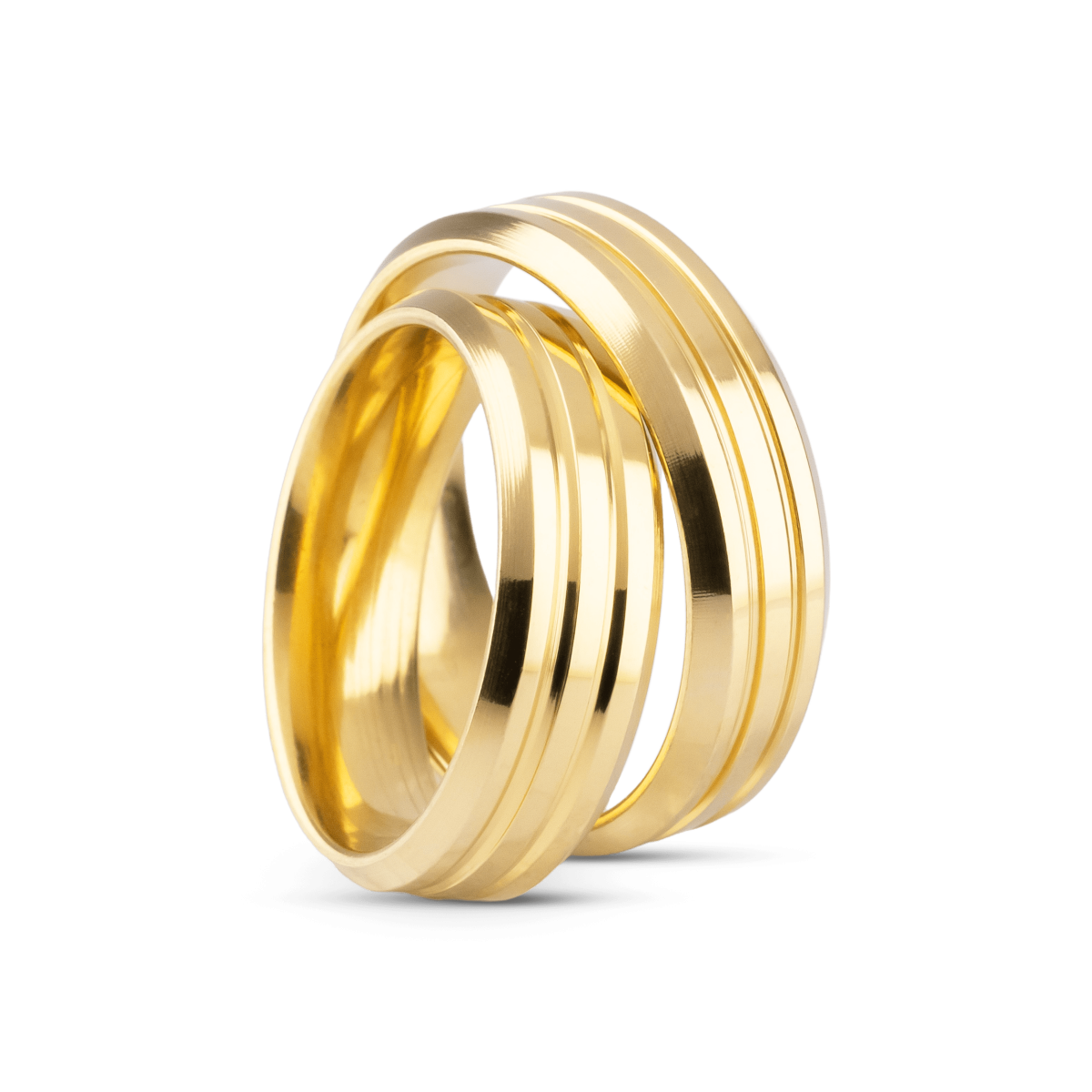 Par de Alianças Banhada Ouro 24k Mônaco 6mm - Image 2