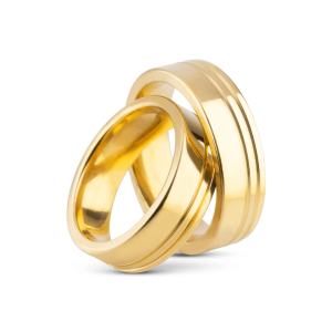 Par de Alianças Banhada Ouro 24k Novara 6mm