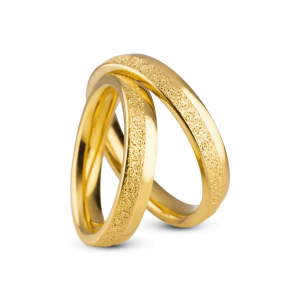 Par de Alianças Banhada Ouro 24k Pávia 4mm