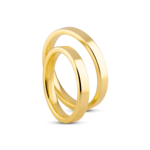 Par de Alianças Banhada Ouro 24k Reta 3mm