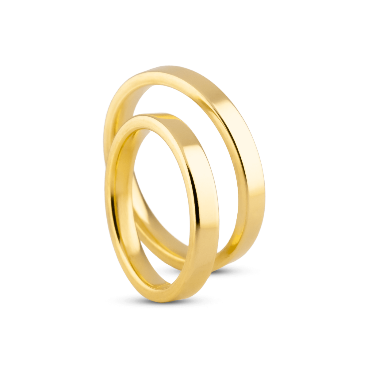 Par de Alianças Banhada Ouro 24k Reta 3mm - Image 2