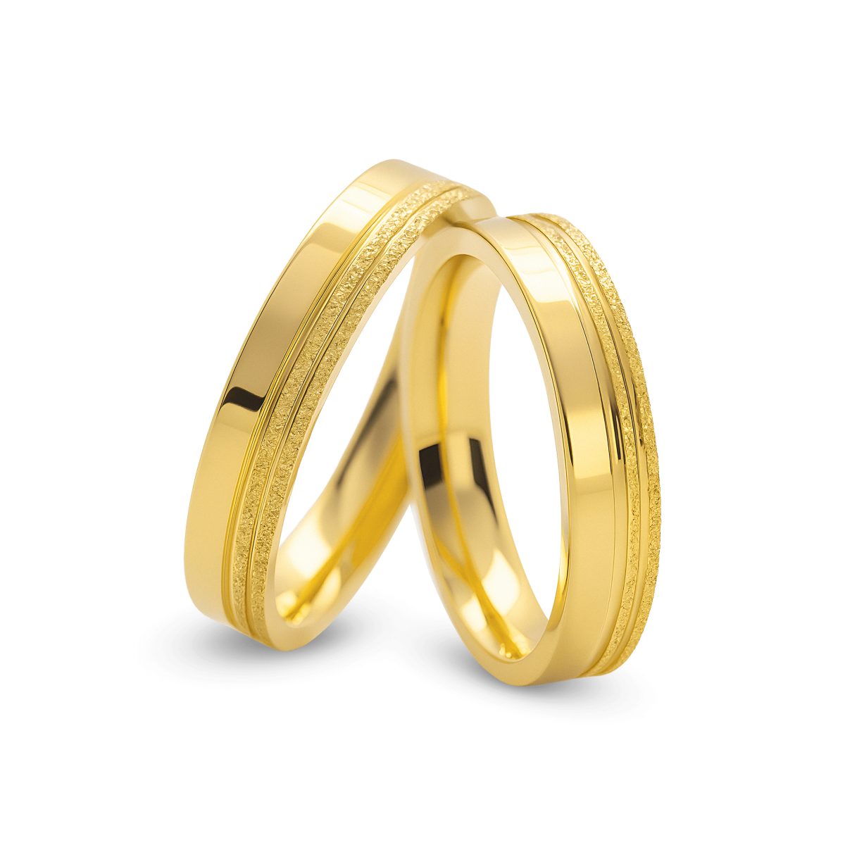 Par de Alianças Banhada Ouro 24k Roma 4mm