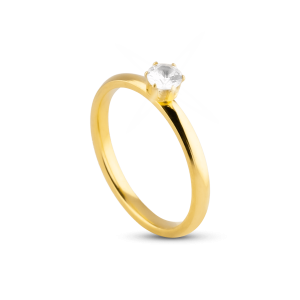 Solitário Banhado Ouro 24k Tradicional 2mm