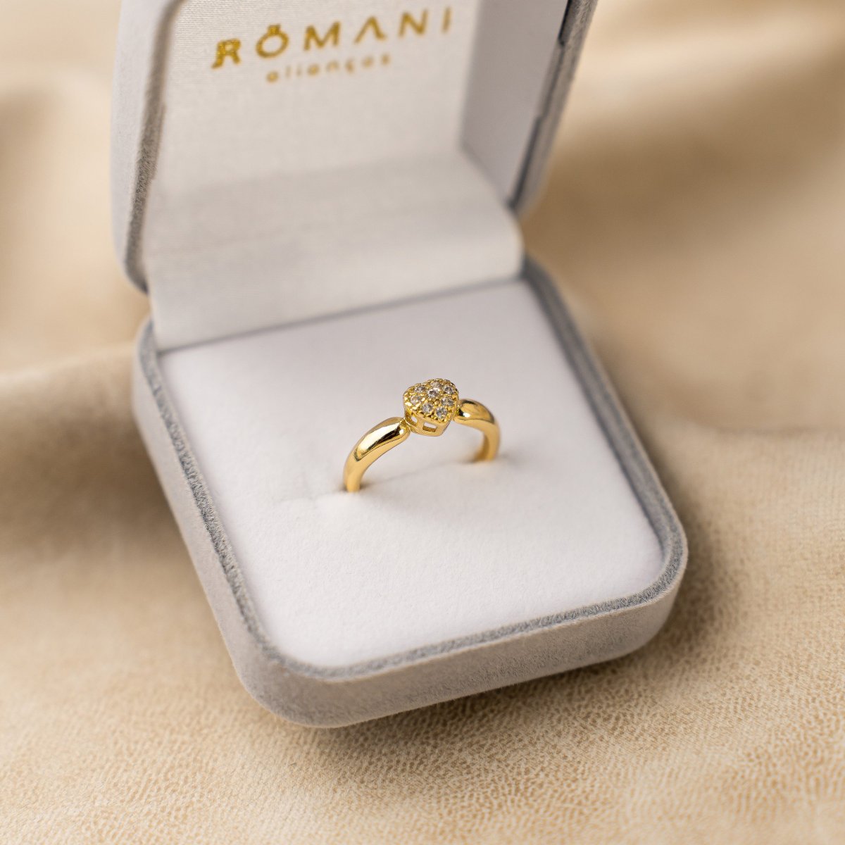 Solitário Banhado Ouro 18k Cuore Cravejado 3mm - Image 3