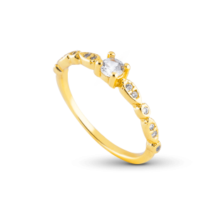 Solitário Banhado Ouro 18k Olímpea 2mm