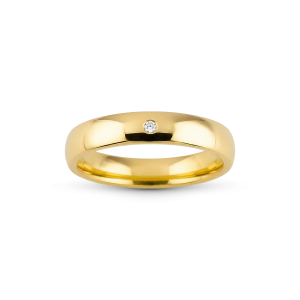 Aliança Banhada Ouro 24k Tradoni 4mm com Zircônia