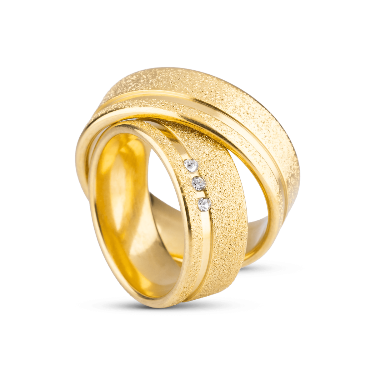 Par de Alianças Banhada Ouro 24k Treviso 8mm com Zircônia