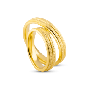 Par de Alianças Banhada Ouro 24k Verona 4mm