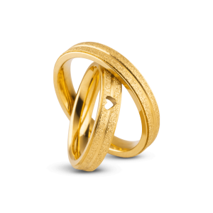 Par de Alianças Banhada Ouro 24k Verona Cuore 4mm