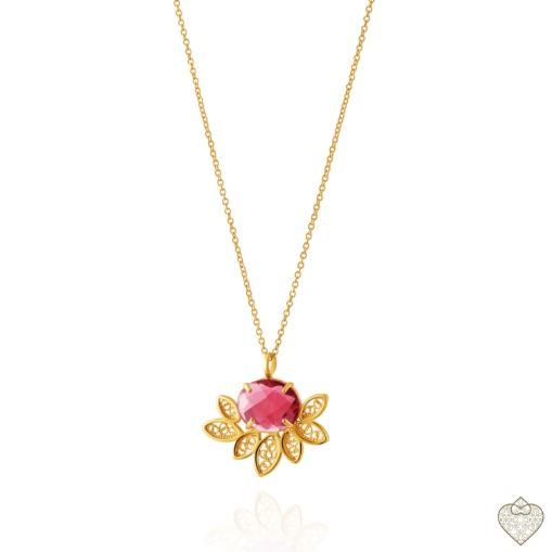 Colar Filigrana Saudade – Pink Flower