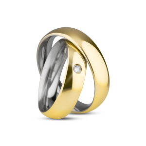 Par de Alianças de Moeda 18k Tradoni 5mm com Zircônia