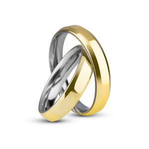 Par de Alianças de Moeda 18k Chanfrada 4mm