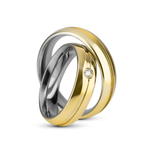 Par de Alianças de Moeda 18k Rilievo 5mm com Zircônia