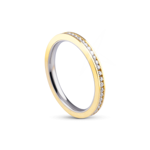 Aparador de Moeda 18k Gênova 2mm com Zircônia