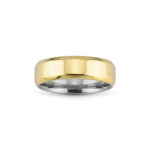 Aliança de Moeda 18k Chanfrada 6mm