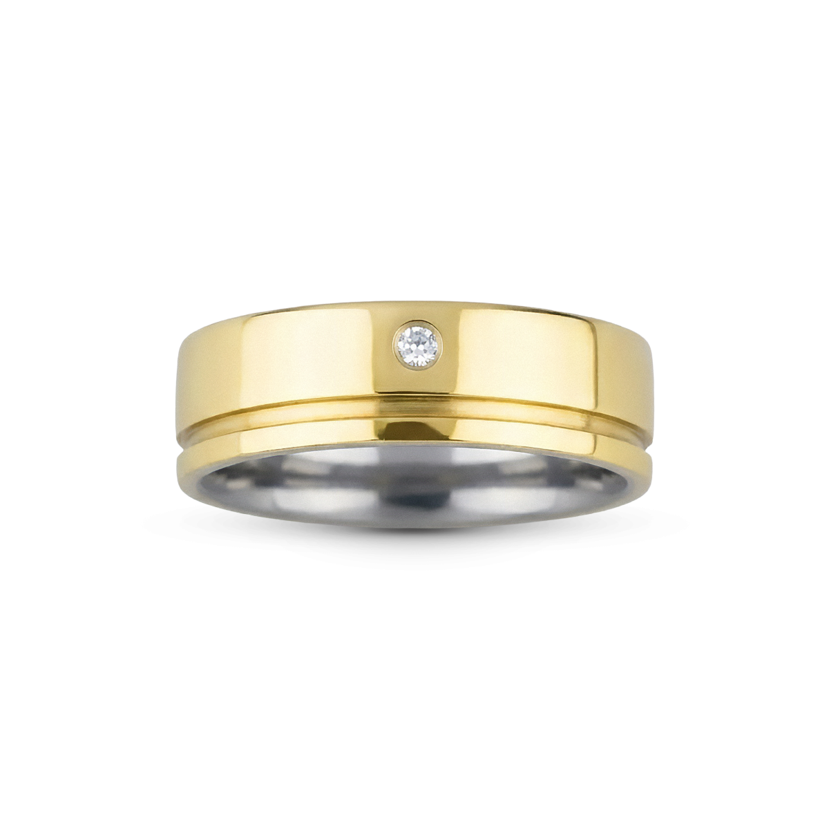 Aliança de Moeda 18k Beloved 6mm com Zircônia - Image 2