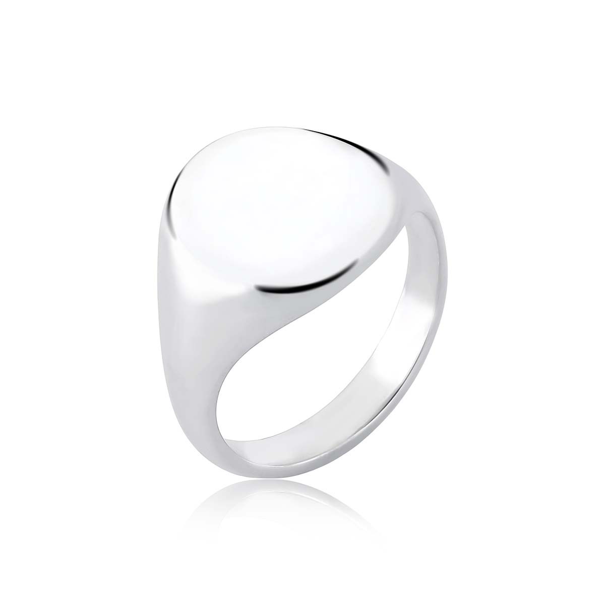 Anel de Sinete Oval Polido