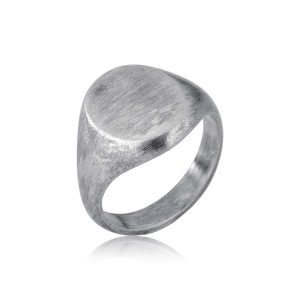 Anel de Sinete Oval Oxidado