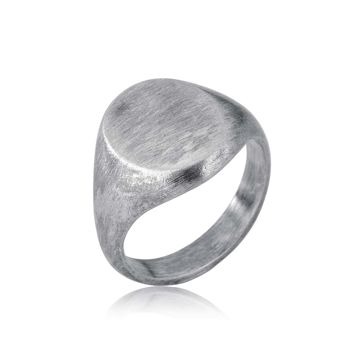 Anel de Sinete Oval Oxidado